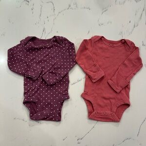Carter's Purple and Pink Long Sleeve Bodysuit Set